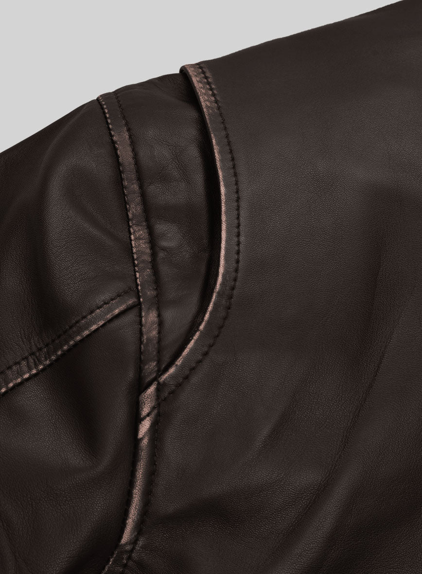 Men's Coffee Brown Vintage Motorcycle Leather Jacket