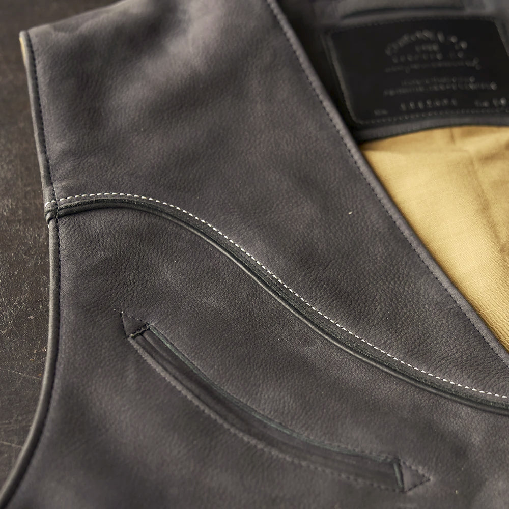 Men’s Charcoal Nubuck Cowboy Vest