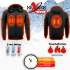 NexGen Heat Men’s Heated – Soft Shell Racing Style  Jacket, 7.4V, 3 Heat Levels, Night Visibility – Cold MPM1761SET