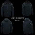 NexGen Heat Men’s Heated – Soft Shell Racing Style  Jacket, 7.4V, 3 Heat Levels, Night Visibility – Cold MPM1761SET