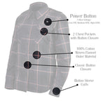 Nexgen Heat Nxl2602set Women's 'Bonnie' Black Grey Red Heated Flannel Long Sleeve Shirt (Rechargeable Battery Pack Included)