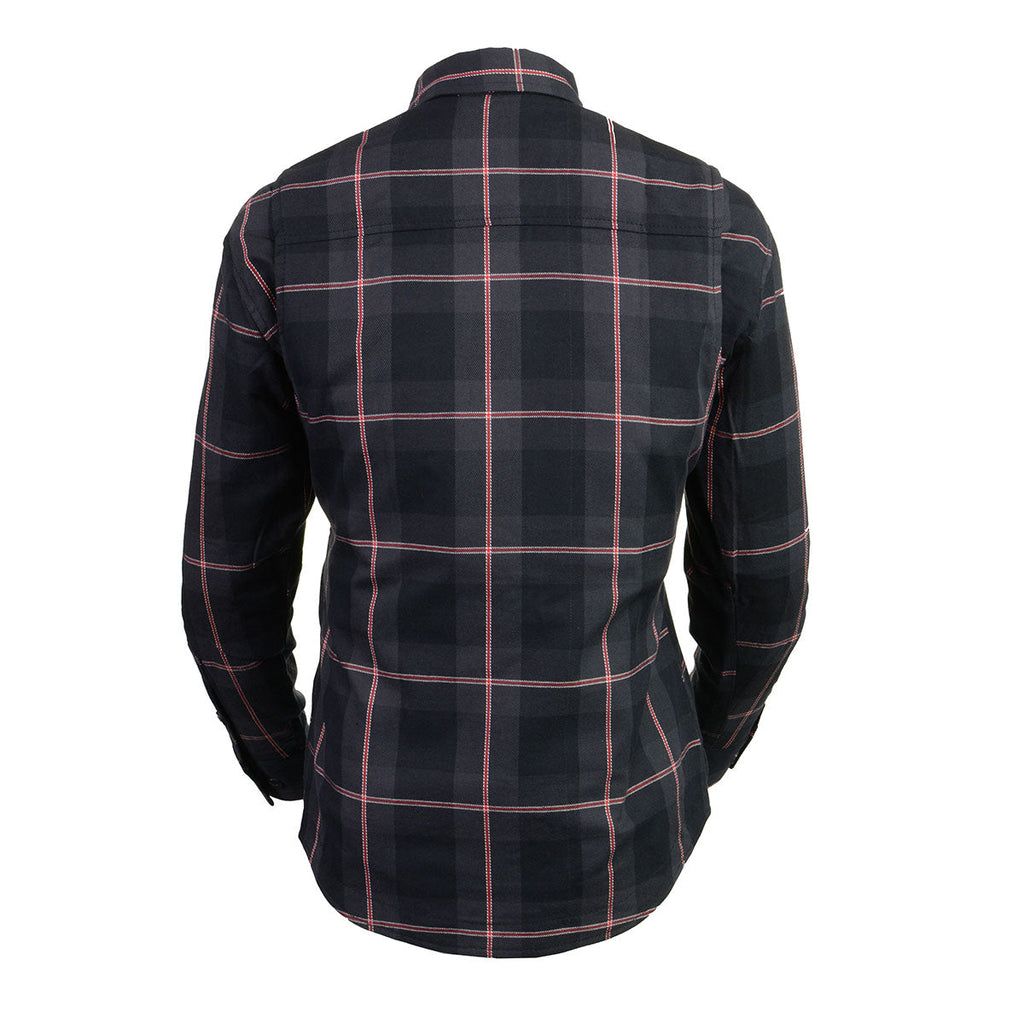 Nexgen Heat Nxl2602set Women's 'Bonnie' Black Grey Red Heated Flannel Long Sleeve Shirt (Rechargeable Battery Pack Included)
