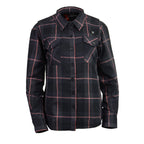 Nexgen Heat Nxl2602set Women's 'Bonnie' Black Grey Red Heated Flannel Long Sleeve Shirt (Rechargeable Battery Pack Included)