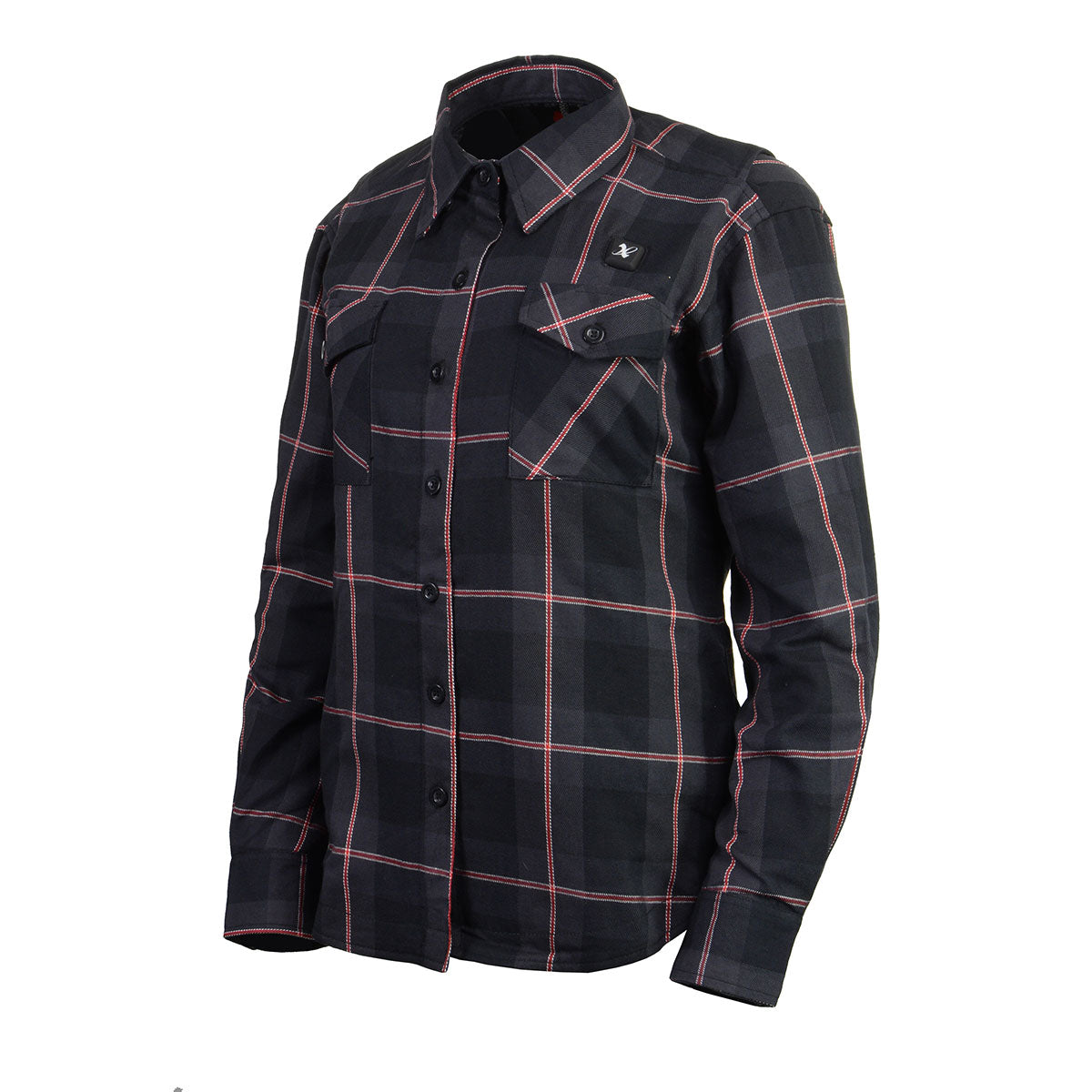 Nexgen Heat Nxl2602set Women's 'Bonnie' Black Grey Red Heated Flannel Long Sleeve Shirt (Rechargeable Battery Pack Included)