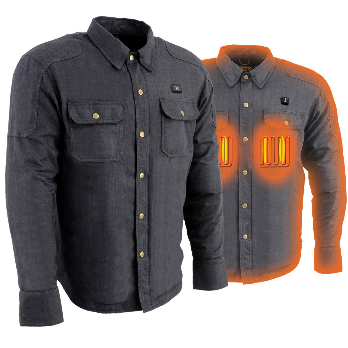 NexGen NXM1715SET Men's 'Scorcher' Classic Heated Black Denim Jacket (Rechargeable Battery Pack Included)