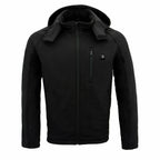 Nexgen Heat MPM1767SET Men's Black 'Heated' Soft Shell Hooded Zipper Front Jacket (Rechargeable Battery Pack Included)