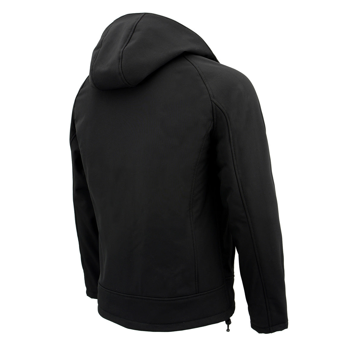 Nexgen Heat MPM1767SET Men's Black 'Heated' Soft Shell Hooded Zipper Front Jacket (Rechargeable Battery Pack Included)