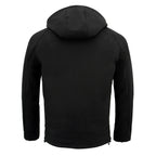 Nexgen Heat MPM1767SET Men's Black 'Heated' Soft Shell Hooded Zipper Front Jacket (Rechargeable Battery Pack Included)