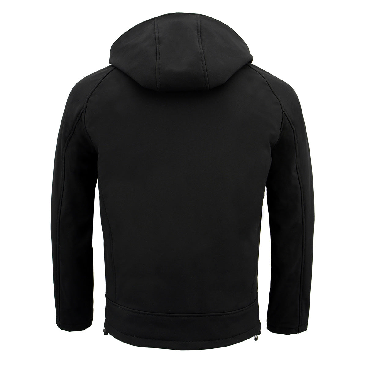 Nexgen Heat MPM1767SET Men's Black 'Heated' Soft Shell Hooded Zipper Front Jacket (Rechargeable Battery Pack Included)