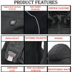 Nexgen Heat MPM1767SET Men's Black 'Heated' Soft Shell Hooded Zipper Front Jacket (Rechargeable Battery Pack Included)