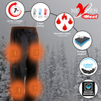 NexGen Heat MPM5720DUAL Men's Black 'Heated' Textile Water Resistant Over Pants (Battery Pack Included)