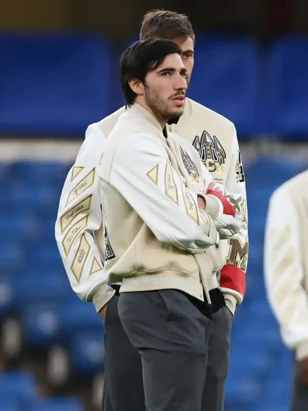 AC Milan Off White Varsity Jacket