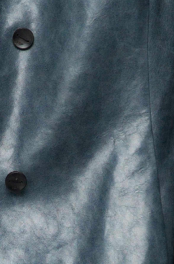 Women's Gray Trench Leather Coat