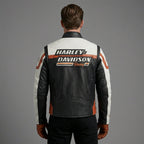 Men’s Limited Edition Leather Racing Jacket – Contrast Panel Moto Style