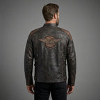 Men’s Harley-Davidson Style Eagle Wing Leather Biker Jacket