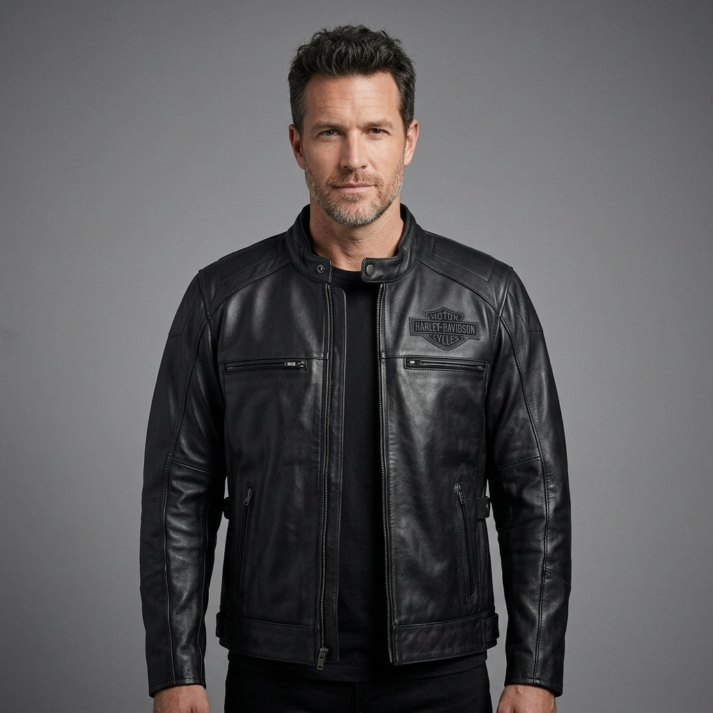 Harley Davidson Votary Motorcycle Leather Biker Jacket