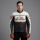 Men’s Limited Edition Leather Racing Jacket – Contrast Panel Moto Style