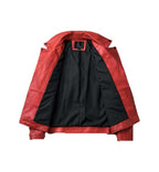 Red Brando Jacket Mens Cow Leather Jacket