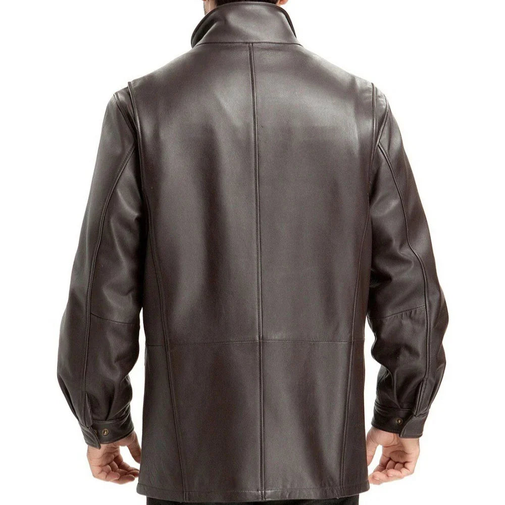 Paradox Genuine Brown Lambskin Leather Coat
