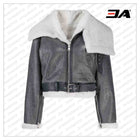 Oversized Shearling Fur Leather Cropped Jacket