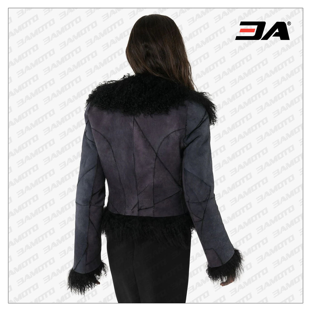 Panelled Shearling Fur Leather Jacket
