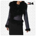 Panelled Shearling Fur Leather Jacket