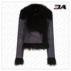 Panelled Shearling Fur Leather Jacket