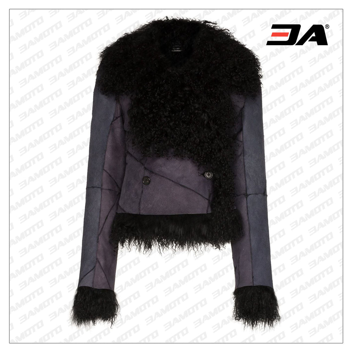 Panelled Shearling Fur Leather Jacket