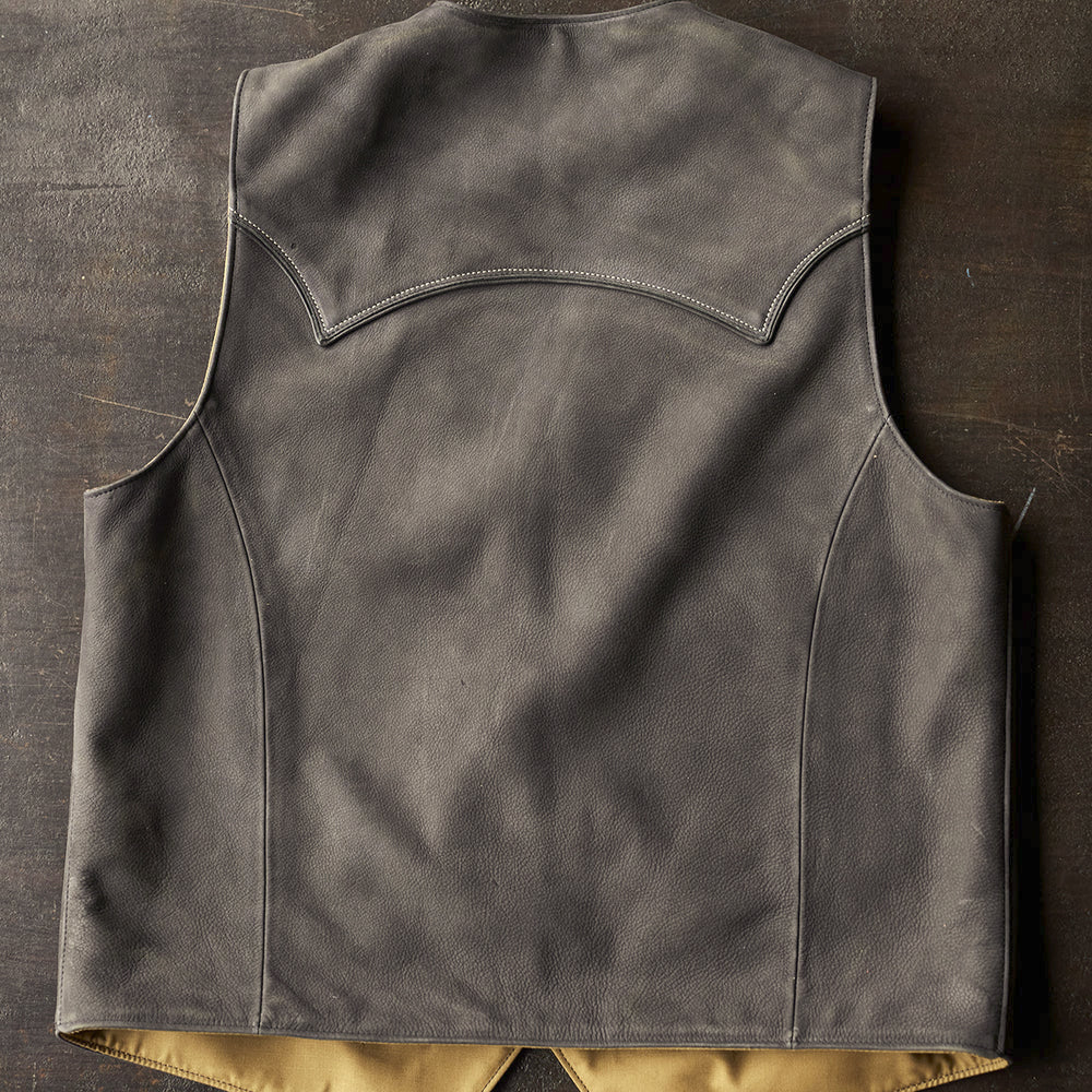 Men’s Charcoal Nubuck Cowboy Vest