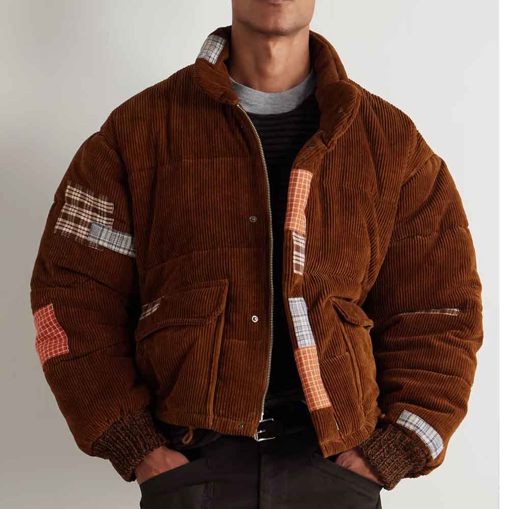 Patchwork Corduroy Jacket For Men