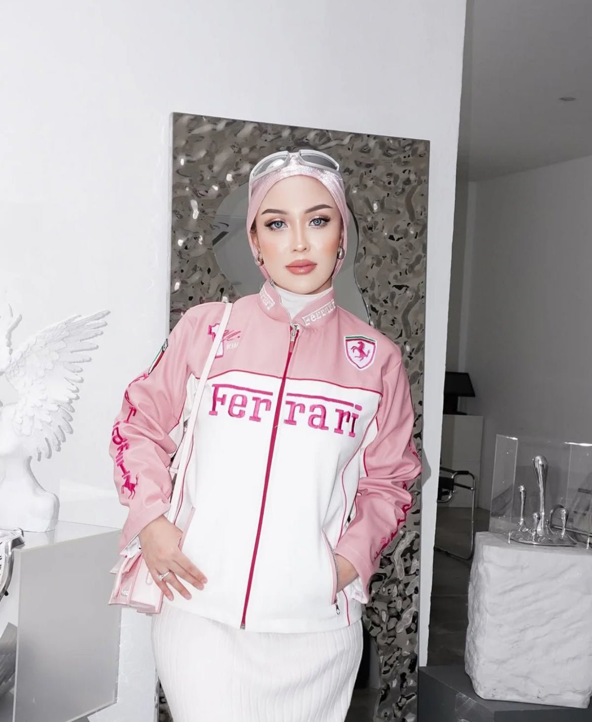 Pink Ferrari Leather Jacket for Men | Racing Jacket – XOVRA