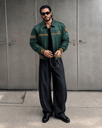 Porsche Green Leather Racing Jacket for Men | XOVRA