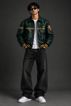Porsche Green Leather Racing Jacket for Men | XOVRA