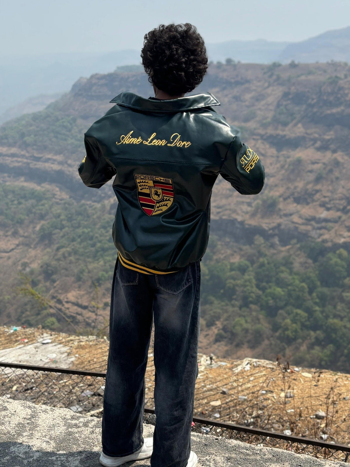 Vintage Porsche 993 Racing Jacket | Oversized Green F1 Bomber