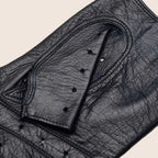 Black Leather Fingerless Driving Gloves for Men and Women