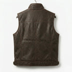 Men Premium Genuine Shearling Leather Vest - B3 Aviator Biker Style