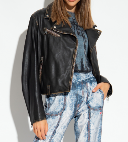 Women's Vintage Black Biker Leather Jacket