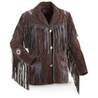 Men’s Bluish Brown Suede Western Cowboy Jacket - Fringe & Bones Design