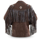 Men’s Bluish Brown Suede Western Cowboy Jacket - Fringe & Bones Design
