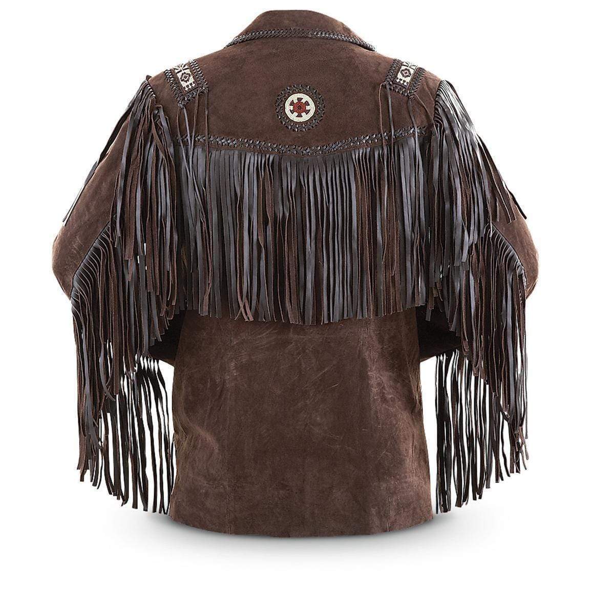 Men’s Bluish Brown Suede Western Cowboy Jacket - Fringe & Bones Design