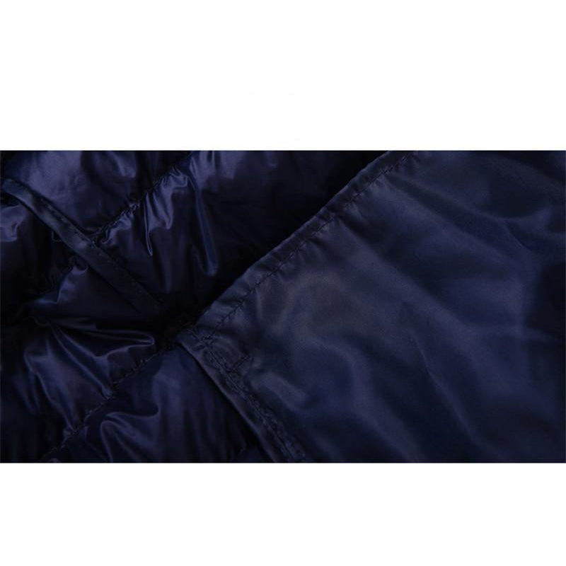 Men Red Maroon Rib Quilted Down Jacket