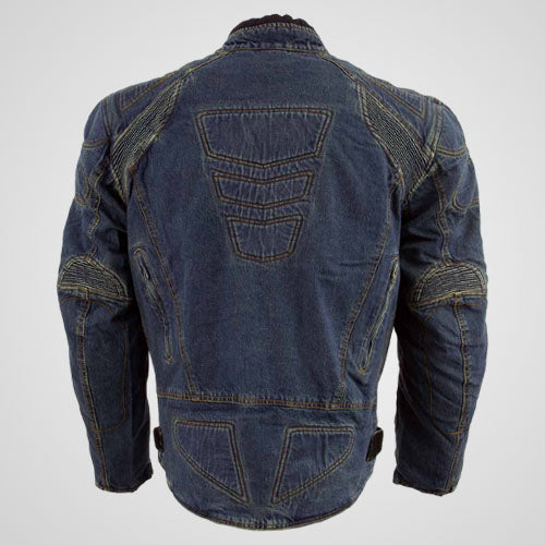 Men’s Protective Denim Motorcycle Jacket | Armored Riding Jacket with Ventilation