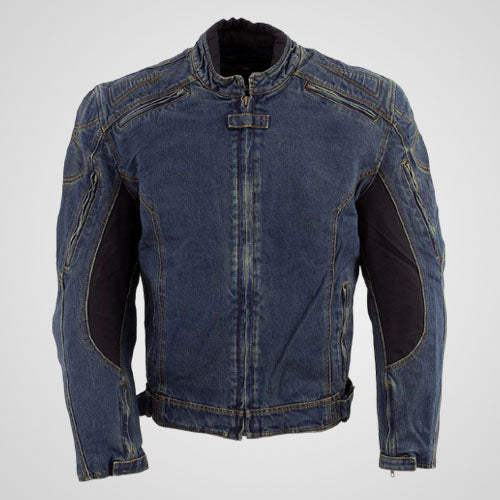 Men’s Protective Denim Motorcycle Jacket | Armored Riding Jacket with Ventilation