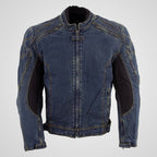 Men’s Protective Denim Motorcycle Jacket | Armored Riding Jacket with Ventilation