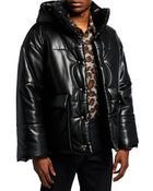 Men’s Hide Vegan-Genuine Leather Puffer Jacket - Stylish & Eco-Friendly