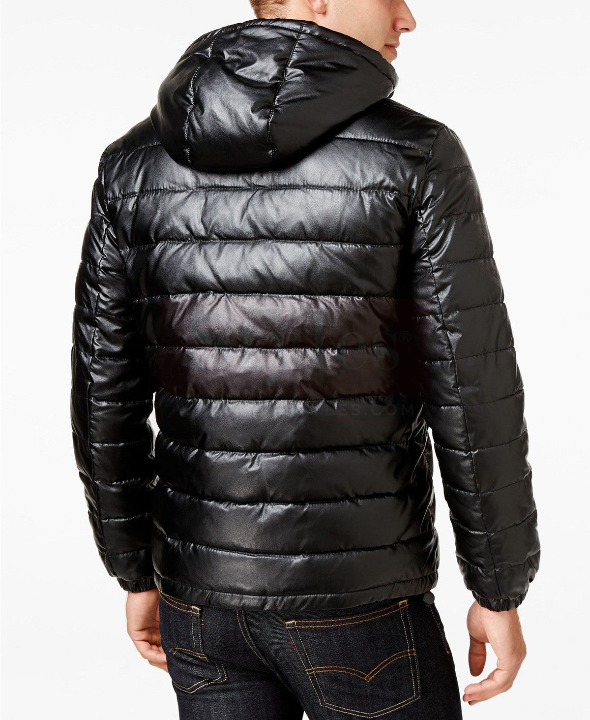 Leather Puffer Coat