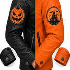 Split Harvest Men’s Pumpkin Cafe Racer Leather Jacket