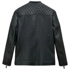 Quilted Panel Leather Jacket