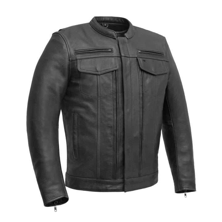 Rider Black Leather Moto Jacket for Men