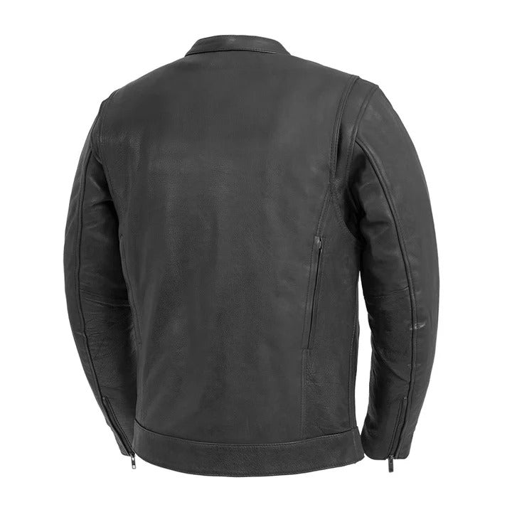 Rider Black Leather Moto Jacket for Men